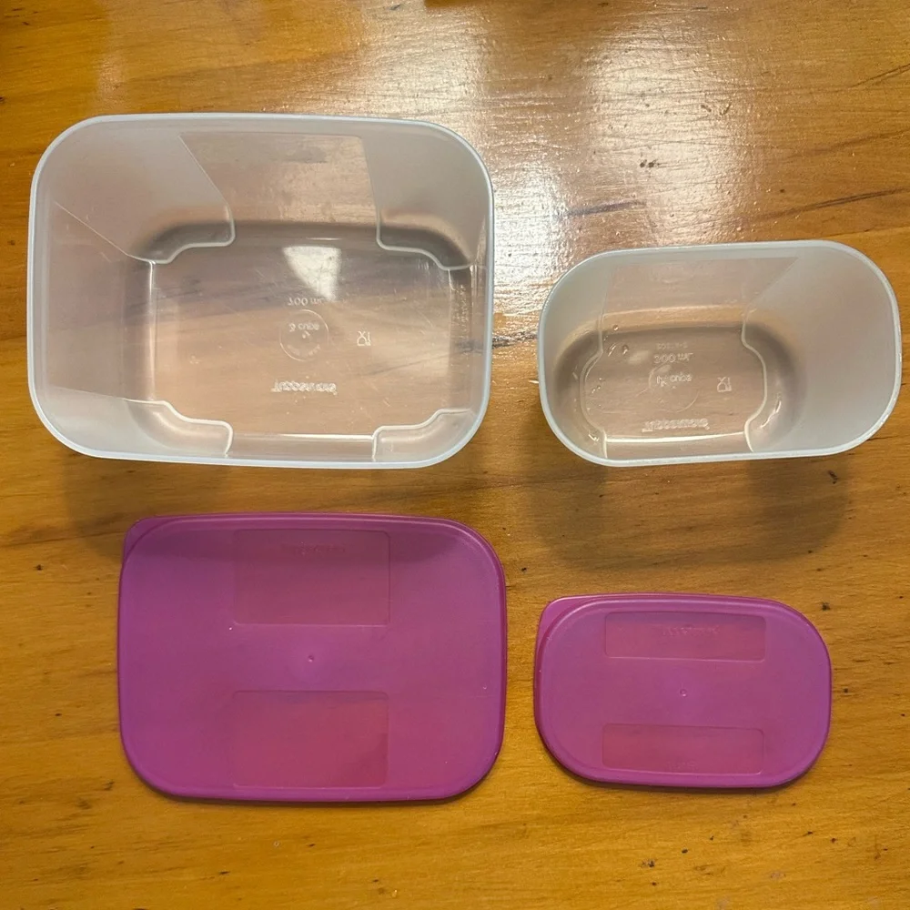 12-Piece Vintage Tupperware Includes Variety Purple & Pink Container & Lid Sets